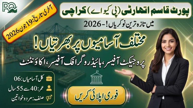 PQA Karachi Jobs 2026 featured image showing latest Port Qasim Authority vacancies, eligibility criteria, age limit, and application details.