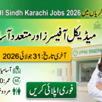 PPHI Sindh Karachi Jobs 2026 thumbnail showing medical officer and staff vacancies across Sindh with 31 July 2026 application deadline.